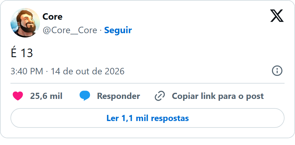 Print arquivado do post de Core em 14/10/2026