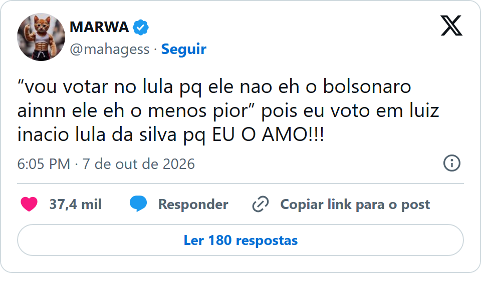 Print arquivado do post de Marwa em 07/10/2026