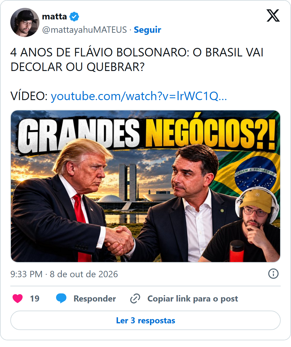 Print arquivado do post de Matta em 08/10/2026