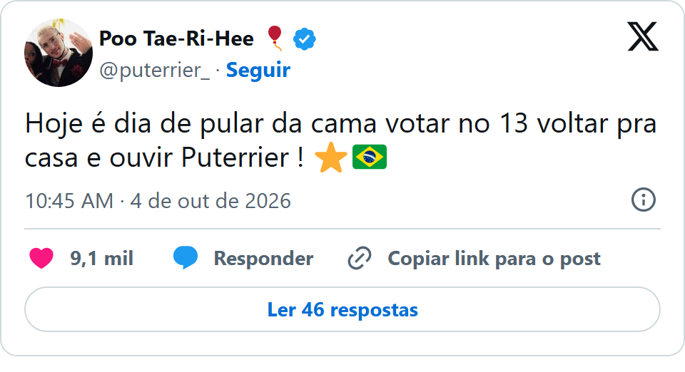 Print arquivado do post de Puterrier em 04/10/2026