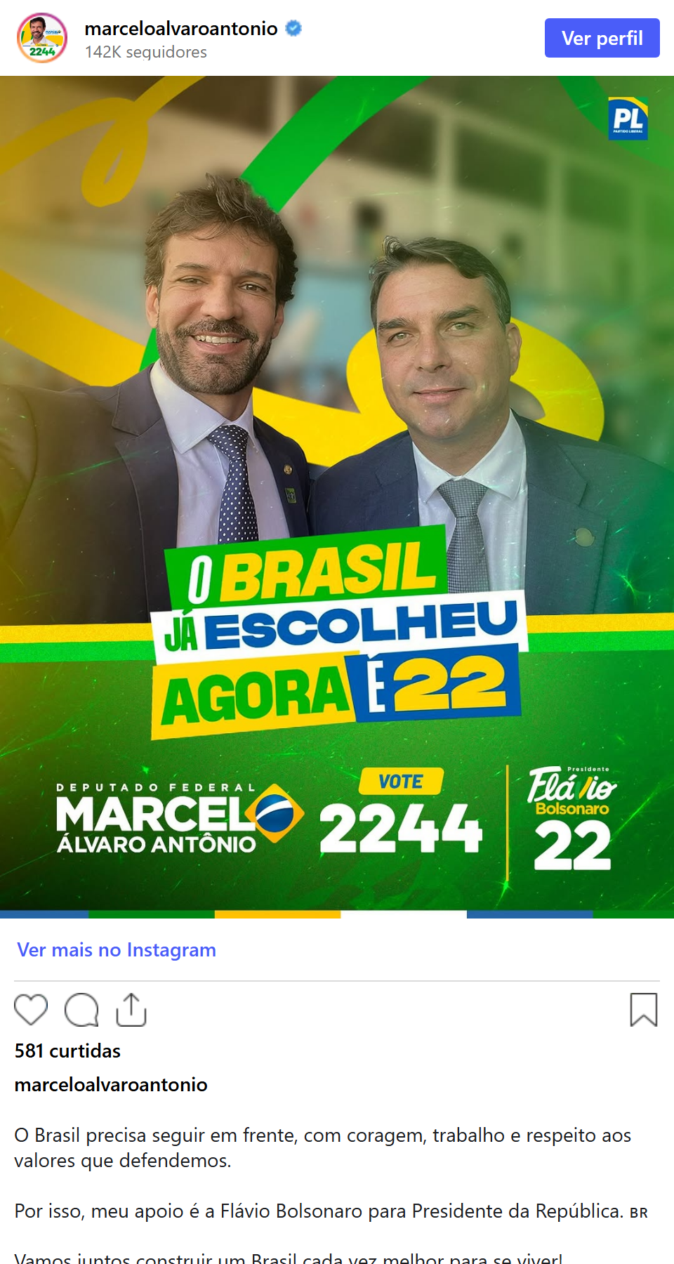 Print arquivado do post de Marcelo Álvaro Antônio em 18/09/2026