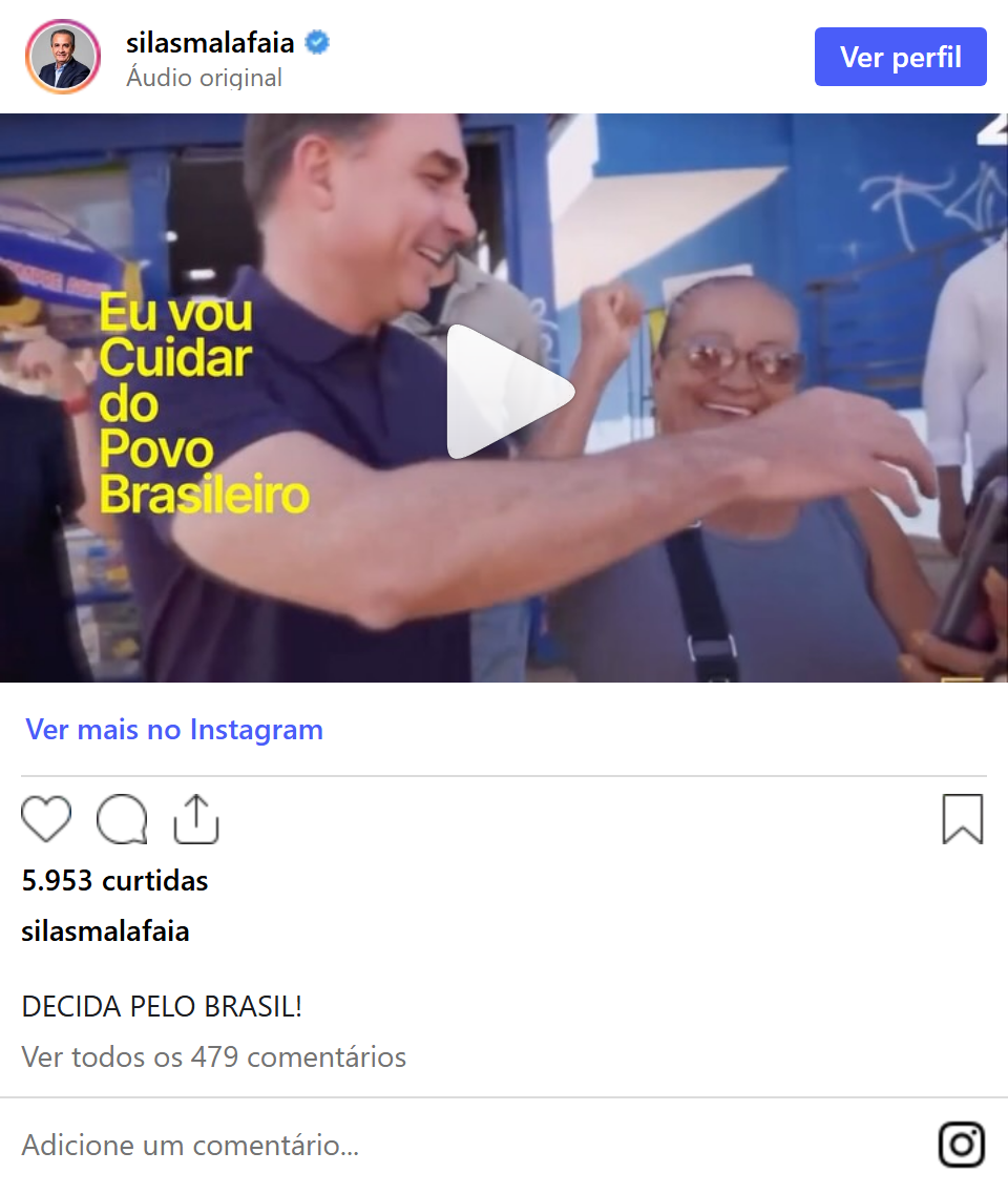 Print arquivado do post de Silas Malafaia em 03/10/2026