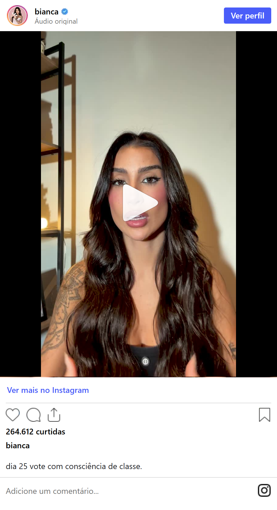 Print arquivado do post de Bianca Andrade (Boca Rosa) em 09/10/2026
