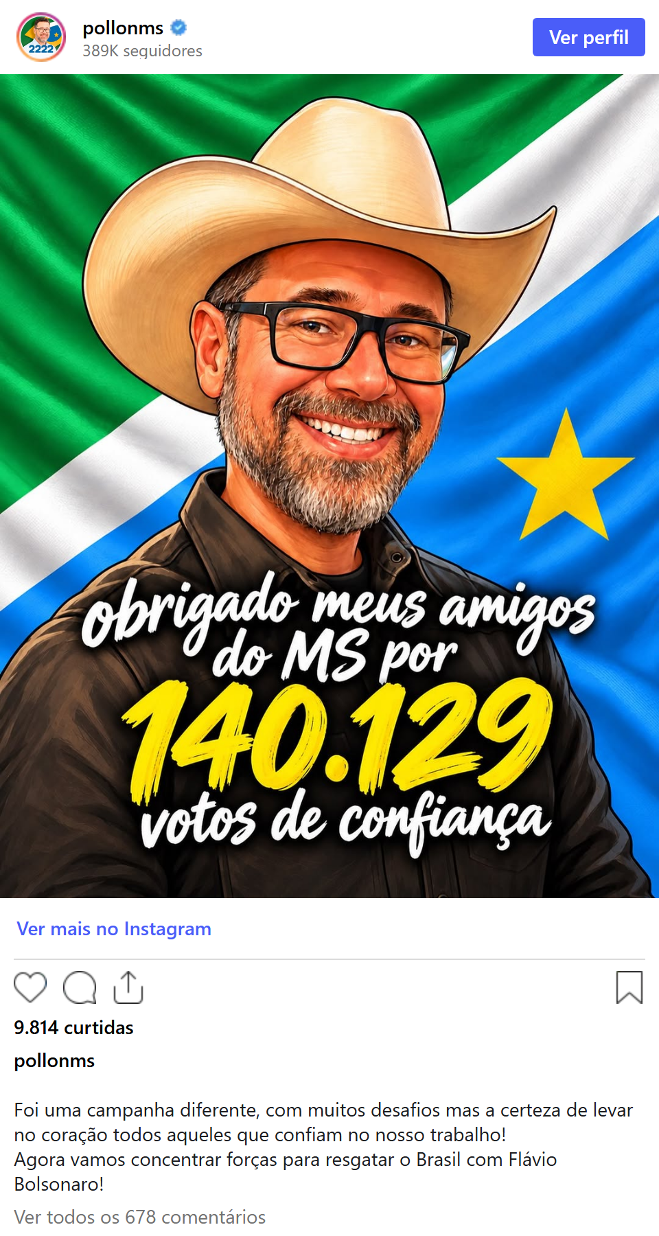 Print arquivado do post de Marcos Pollon em 06/10/2026
