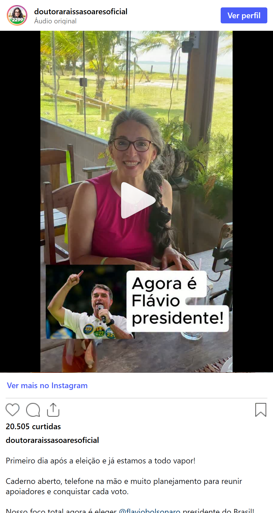 Print arquivado do post de Doutora Raissa Soares em 05/10/2026