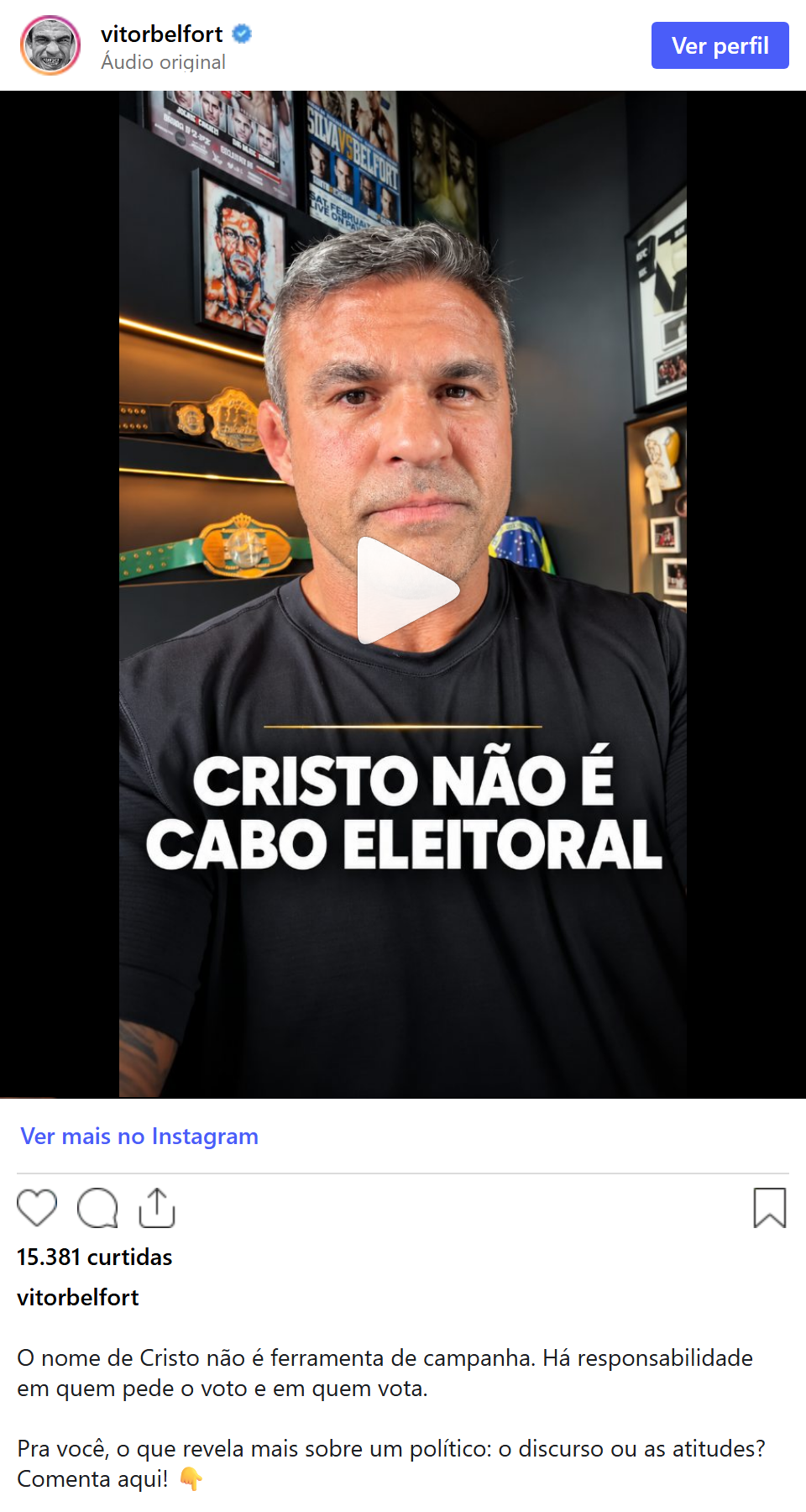 Print arquivado do post de Vitor Belfort em 29/09/2026