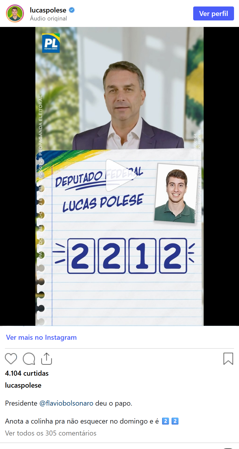Print arquivado do post de Lucas Polese em 30/09/2026