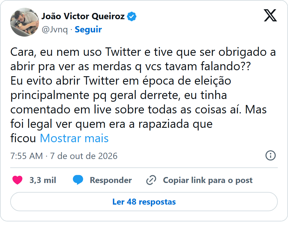Print arquivado do post de Jvnq em 07/10/2026