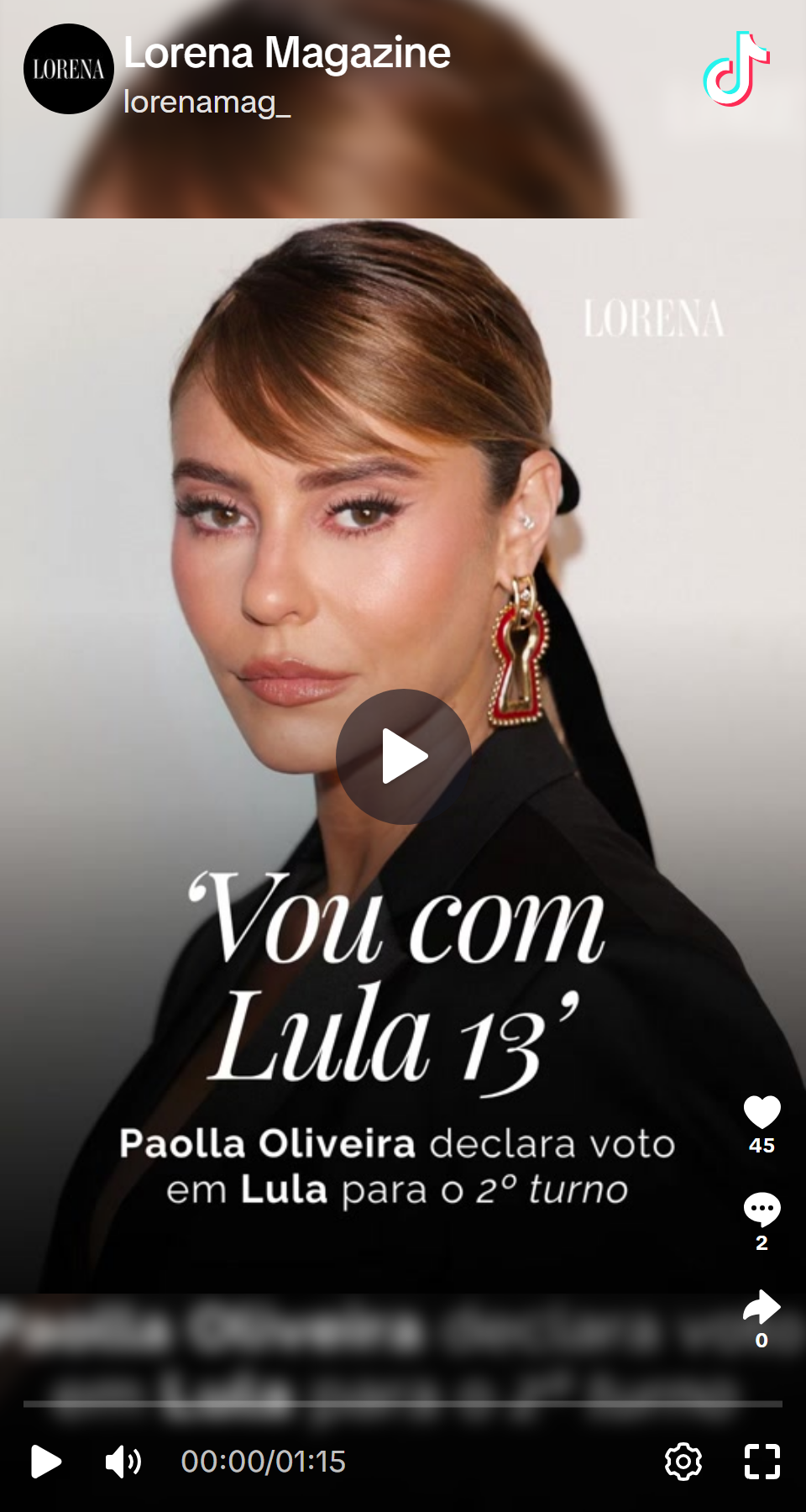 Print arquivado do post de Paolla Oliveira em 06/10/2026