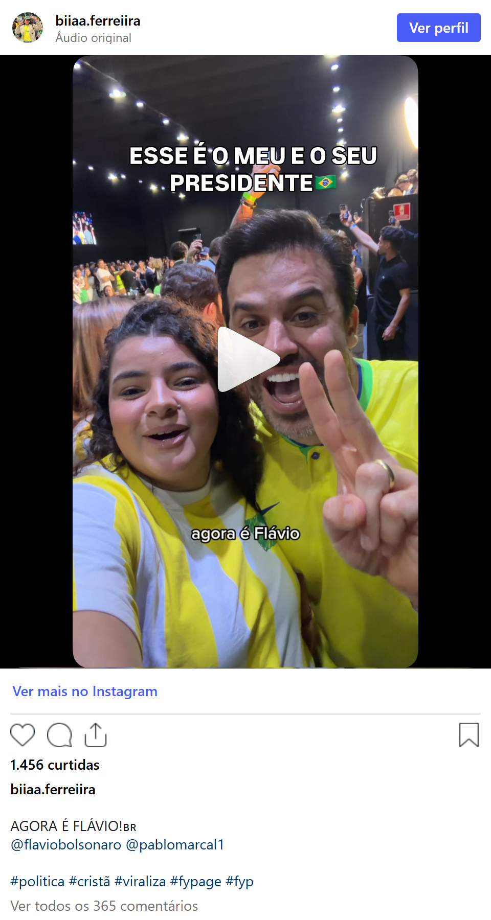 Print arquivado do post de Beatriz Ferreira em 20/10/2026