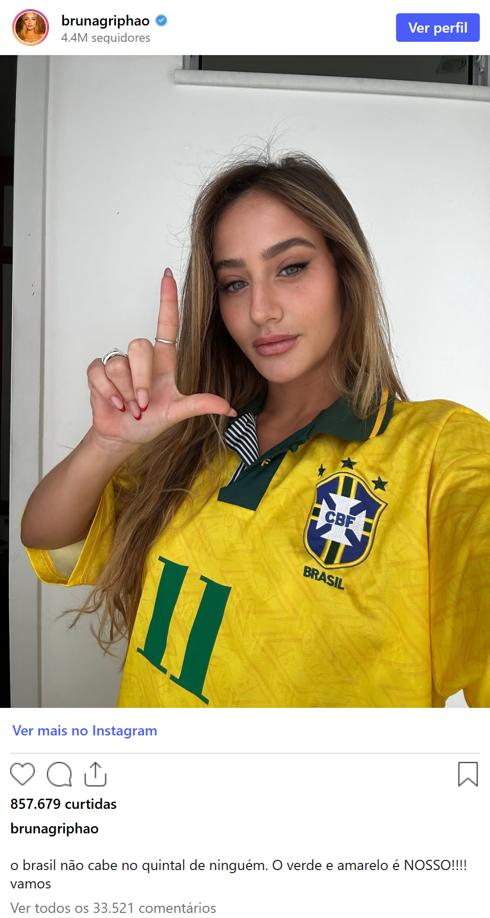 Print arquivado do post de Bruna Griphao em 17/10/2026