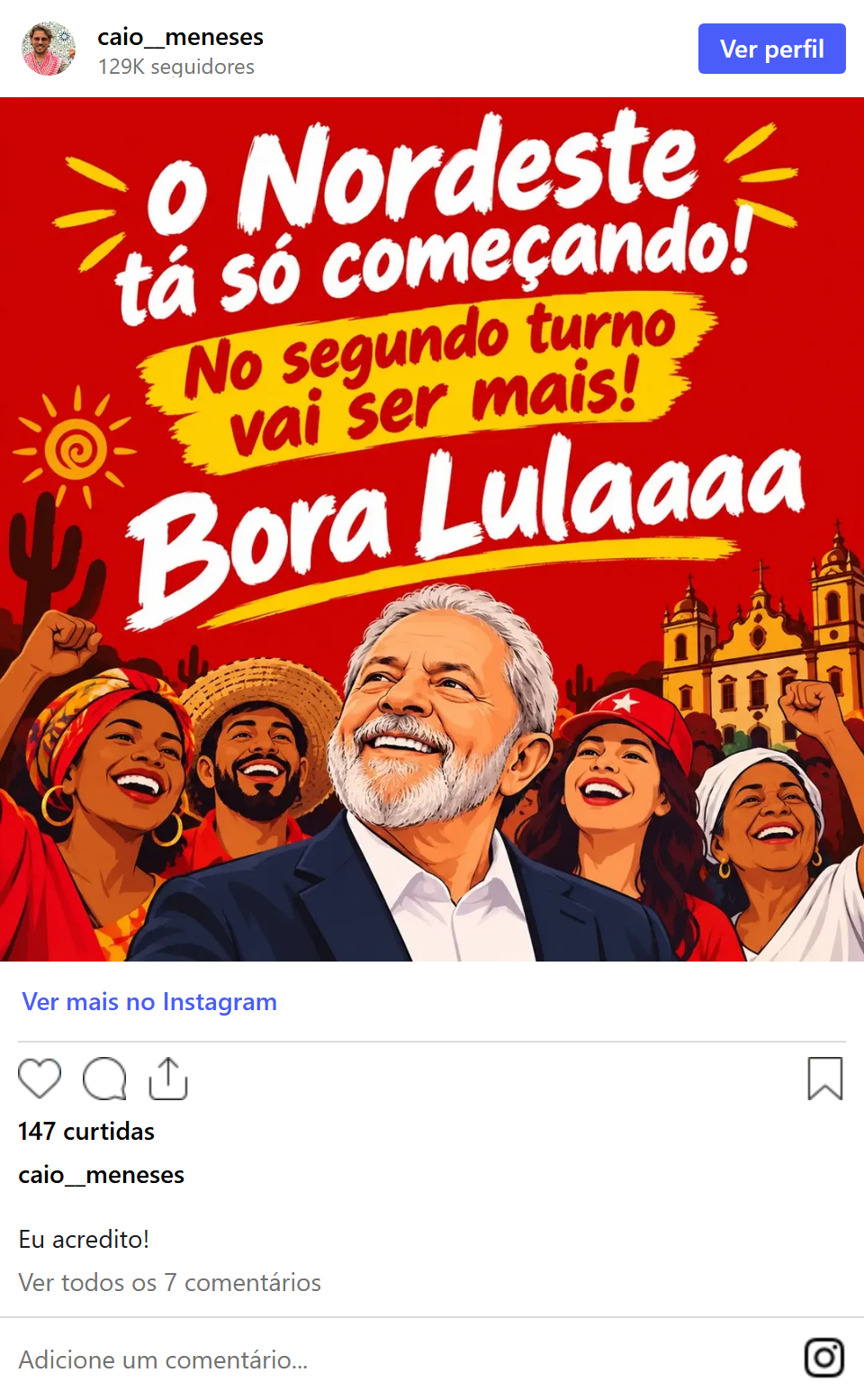 Print arquivado do post de Caio Meneses em 06/10/2026
