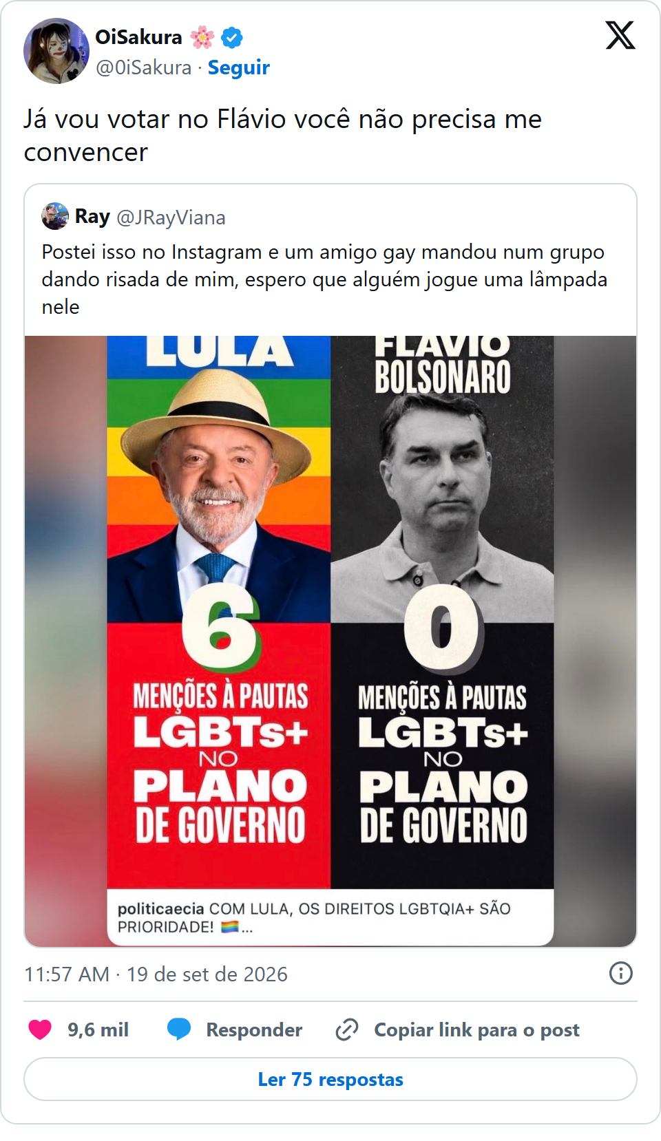 Print arquivado do post de OiSakura em 19/09/2026