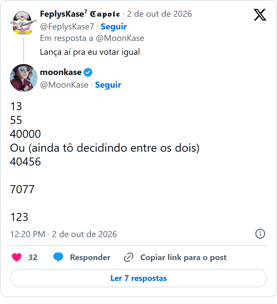 Print arquivado do post de Moonkase em 02/10/2026
