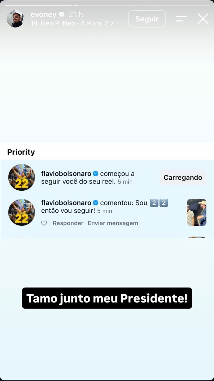 Print arquivado do post de Evoney Fernandes em 07/10/2026