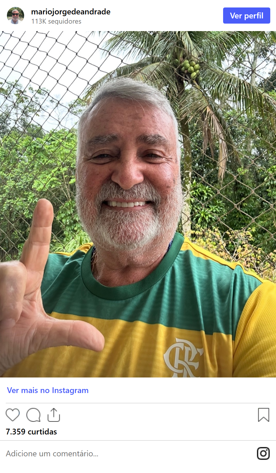 Print arquivado do post de Mario Jorge Andrade em 17/10/2026