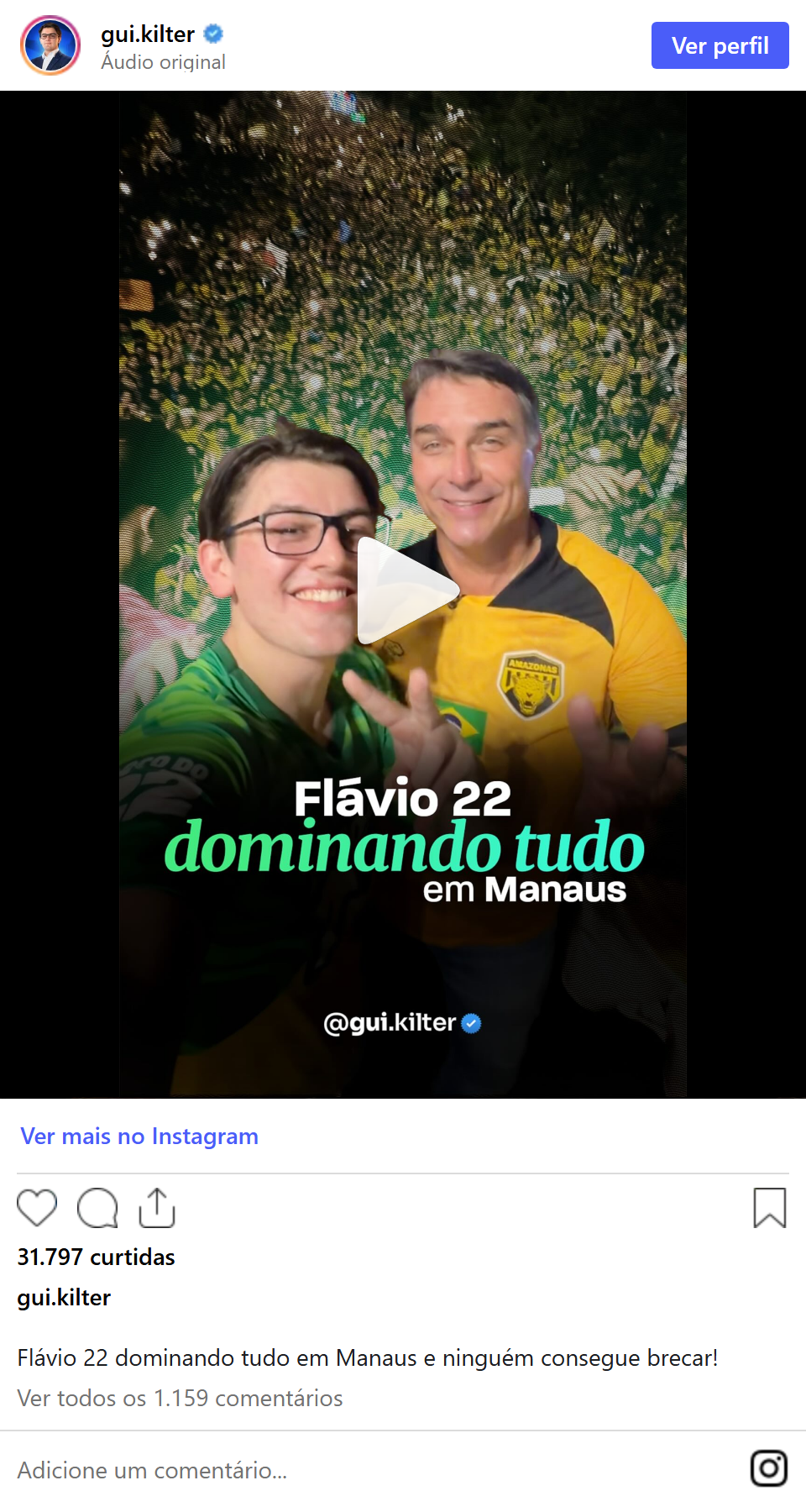 Print arquivado do post de Guilherme Kilter em 19/10/2026