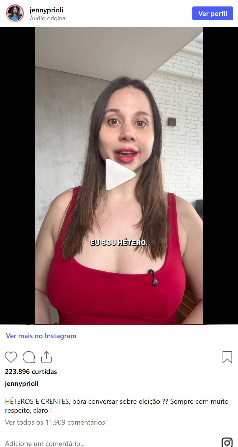 Print arquivado do post de Jennifer Prioli em 07/10/2026