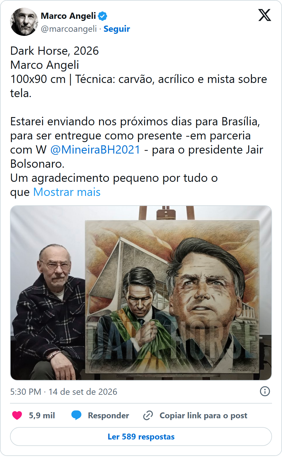 Print arquivado do post de Marco Angeli em 14/09/2026