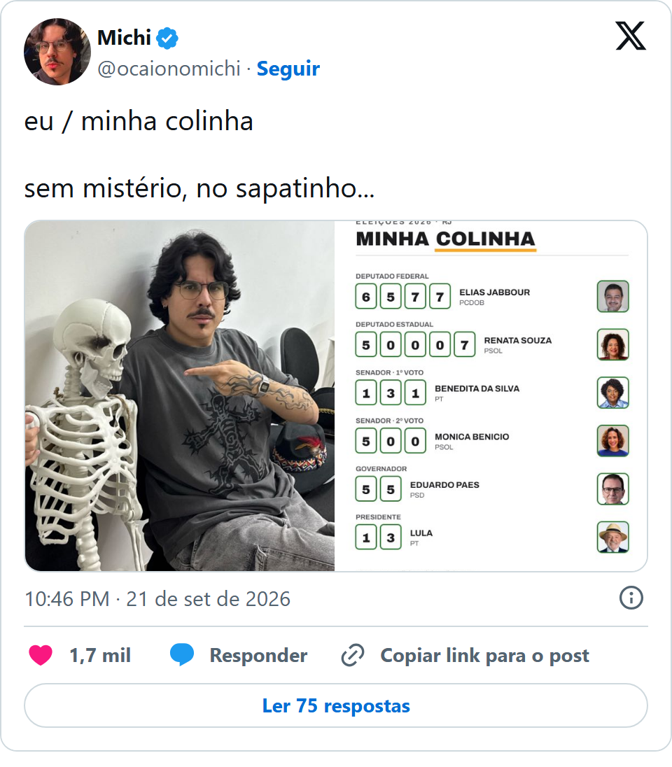 Print arquivado do post de Caio Nomichi em 21/09/2026