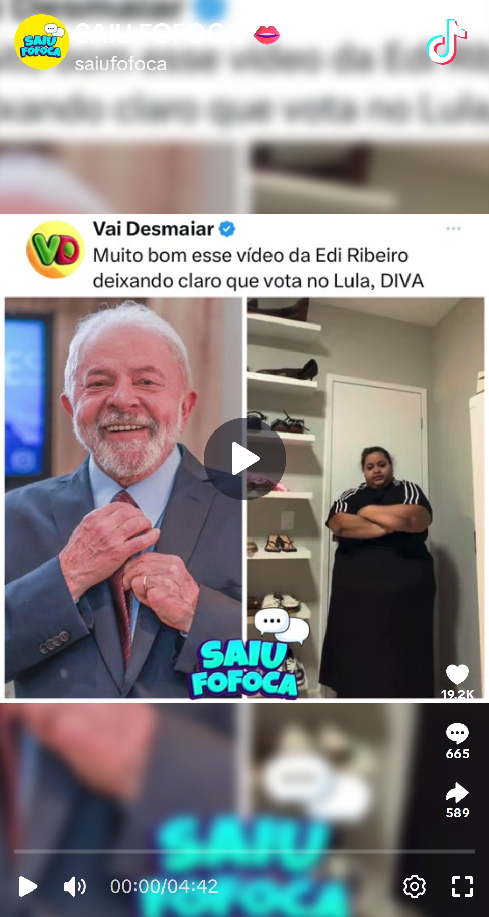 Print arquivado do post de Edi Ribeiro em 08/10/2026