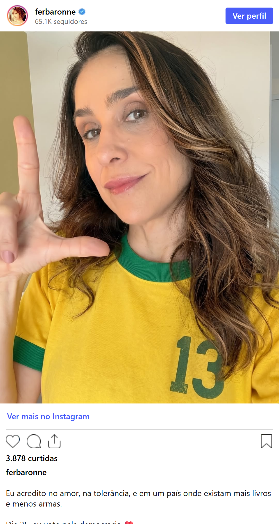 Print arquivado do post de Fernanda Baronne em 17/10/2026