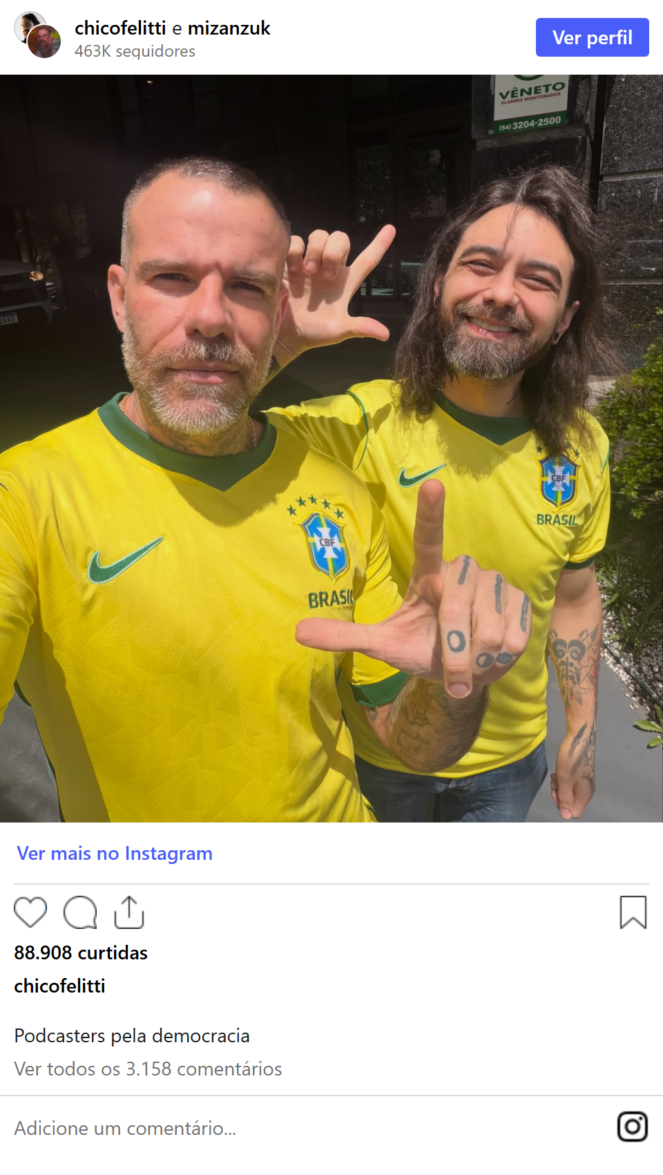 Print arquivado do post de Chico Felitti em 17/10/2026