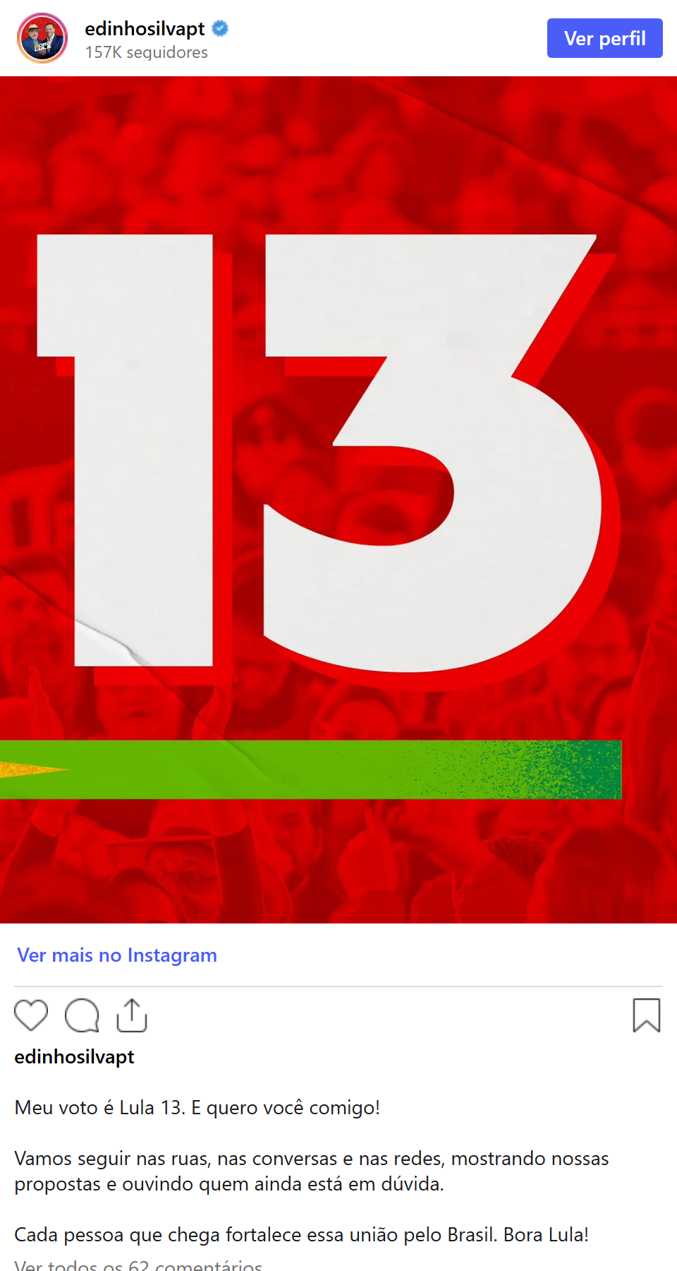 Print arquivado do post de Edinho Silva em 05/10/2026