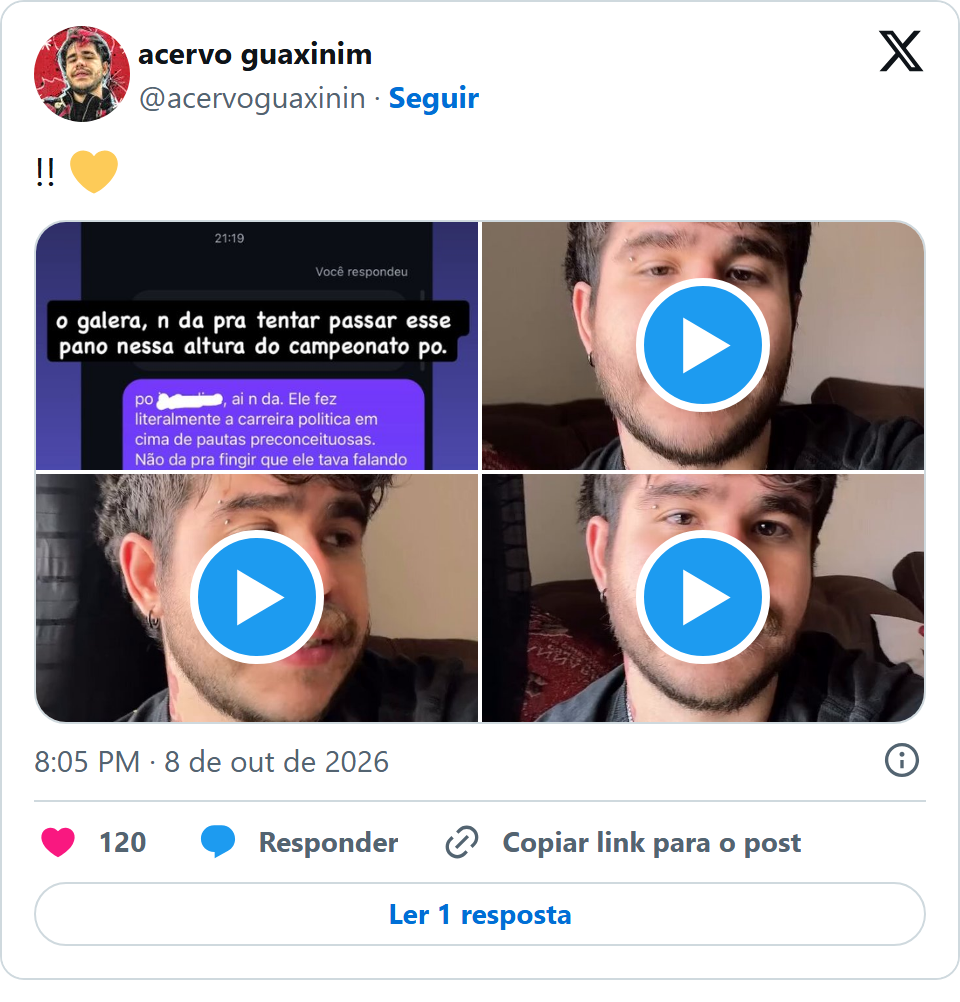 Print arquivado do post de Guaxinim em 08/10/2026