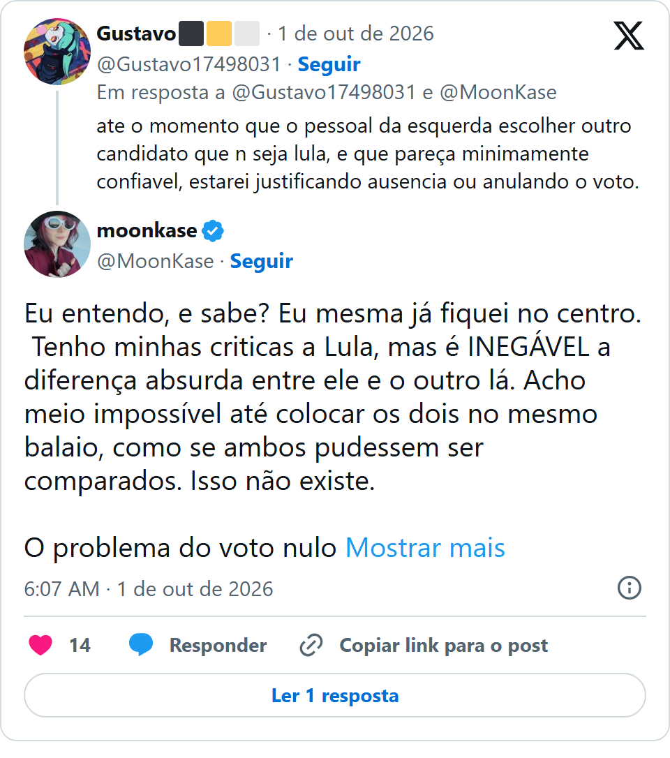 Print arquivado do post de Moonkase em 01/10/2026