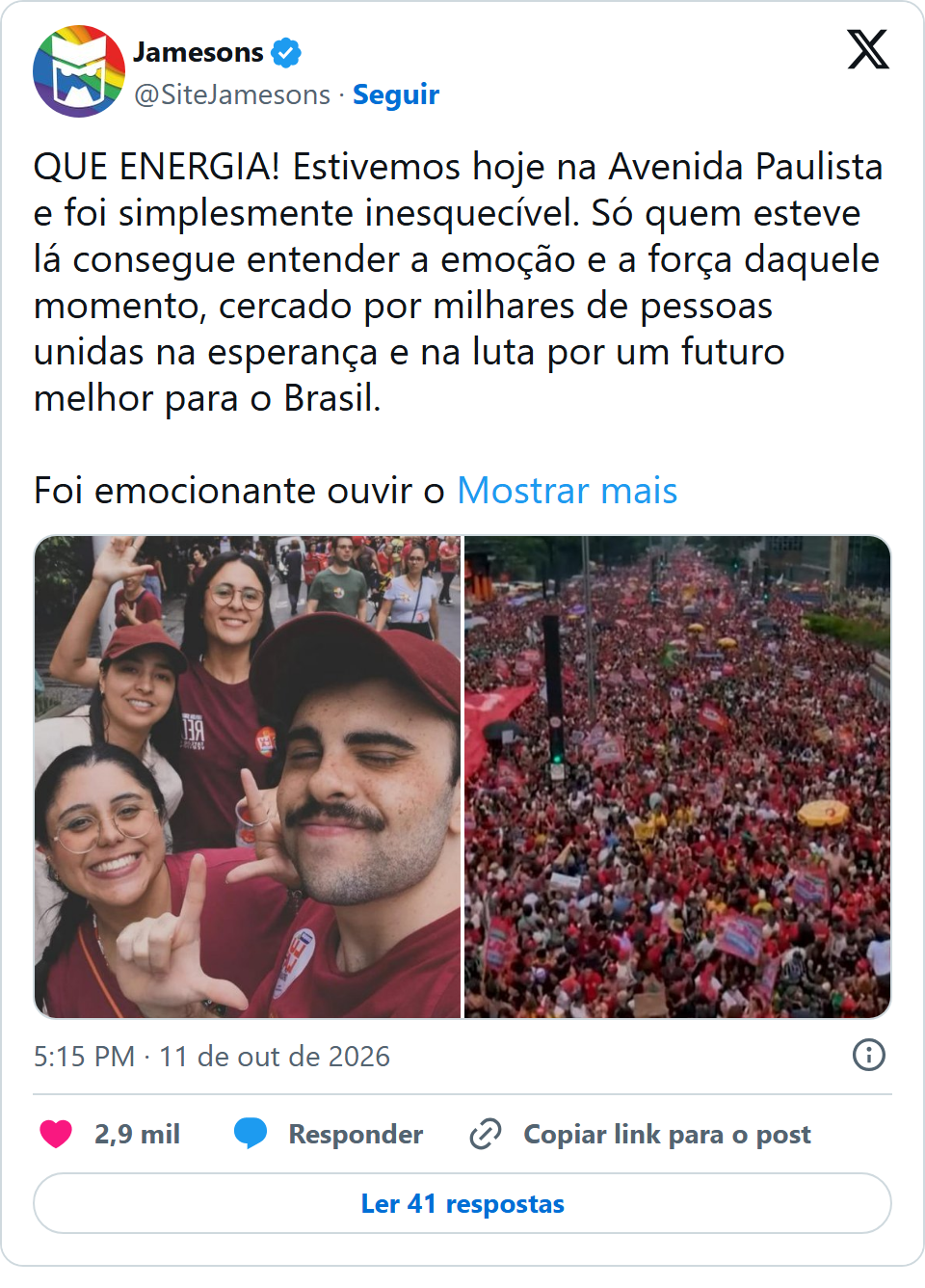 Print arquivado do post de Jamesons em 11/10/2026