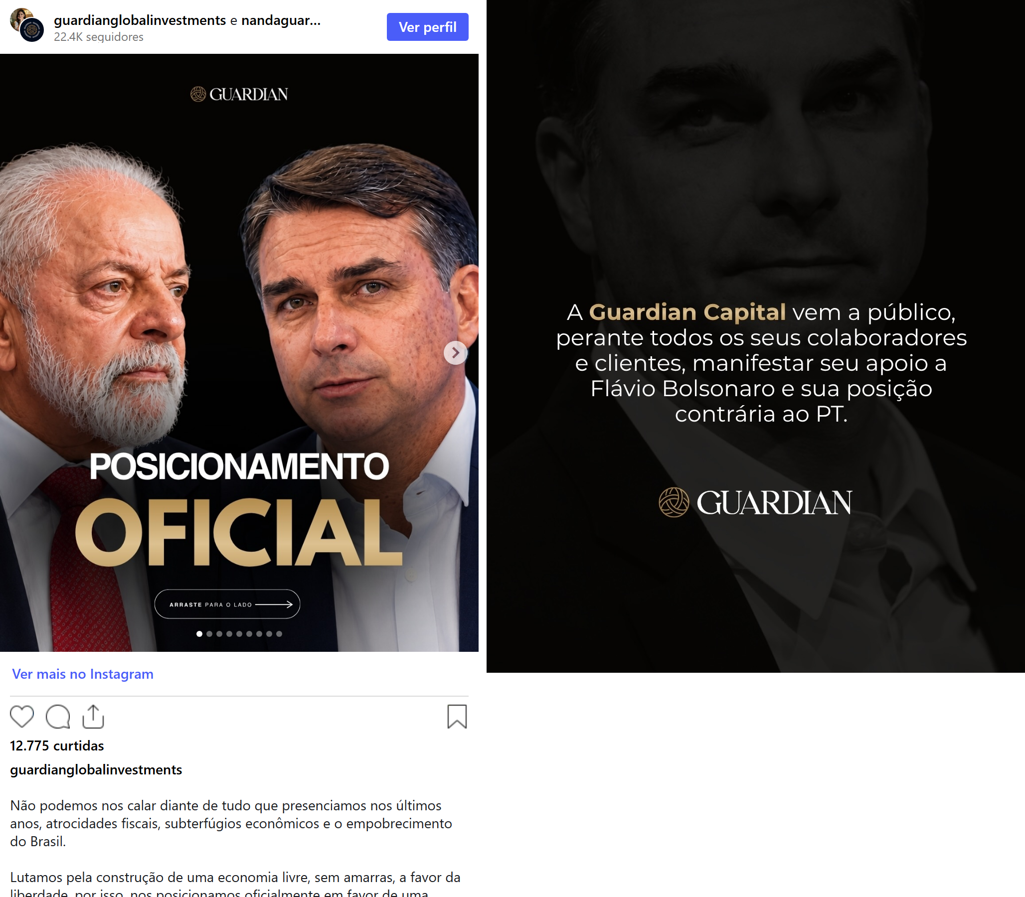 Print arquivado do post de Fernanda Guardian em 01/10/2026