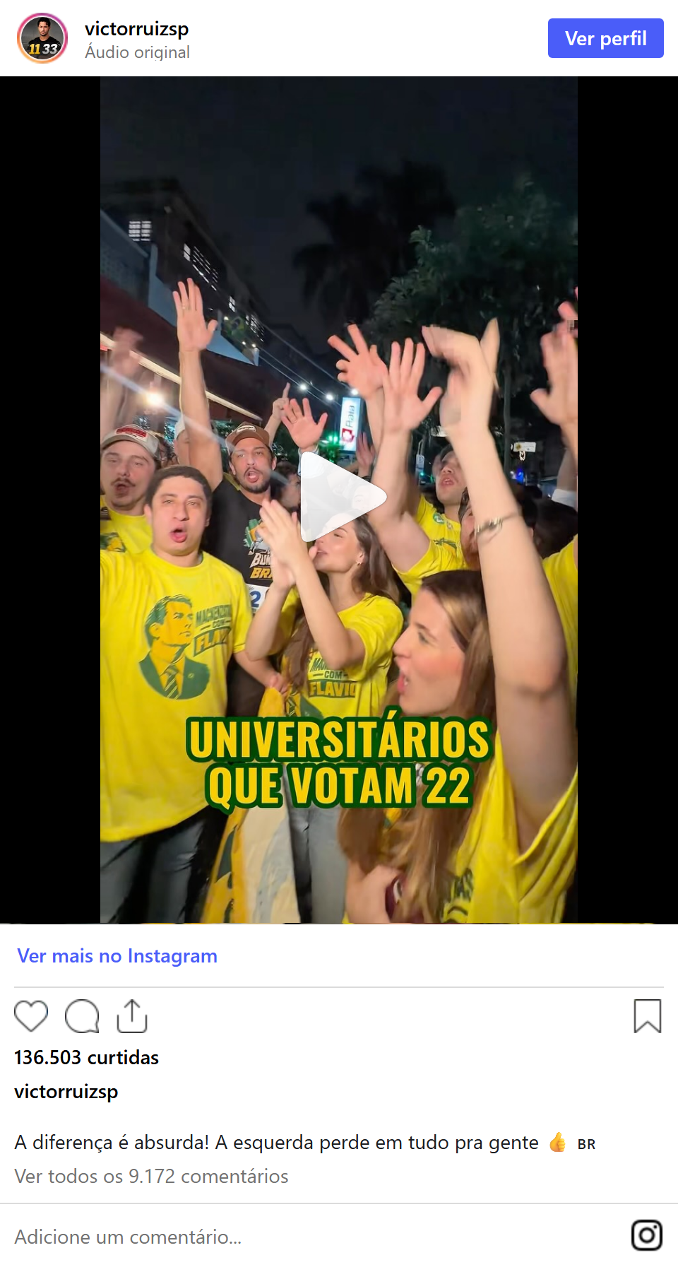 Print arquivado do post de Victor Ruiz em 15/10/2026