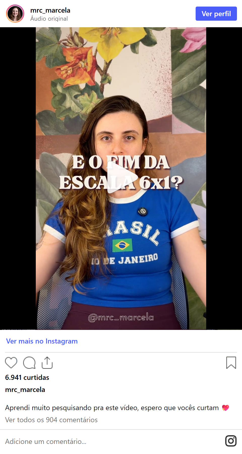 Print arquivado do post de Marcela Cruz em 12/10/2026