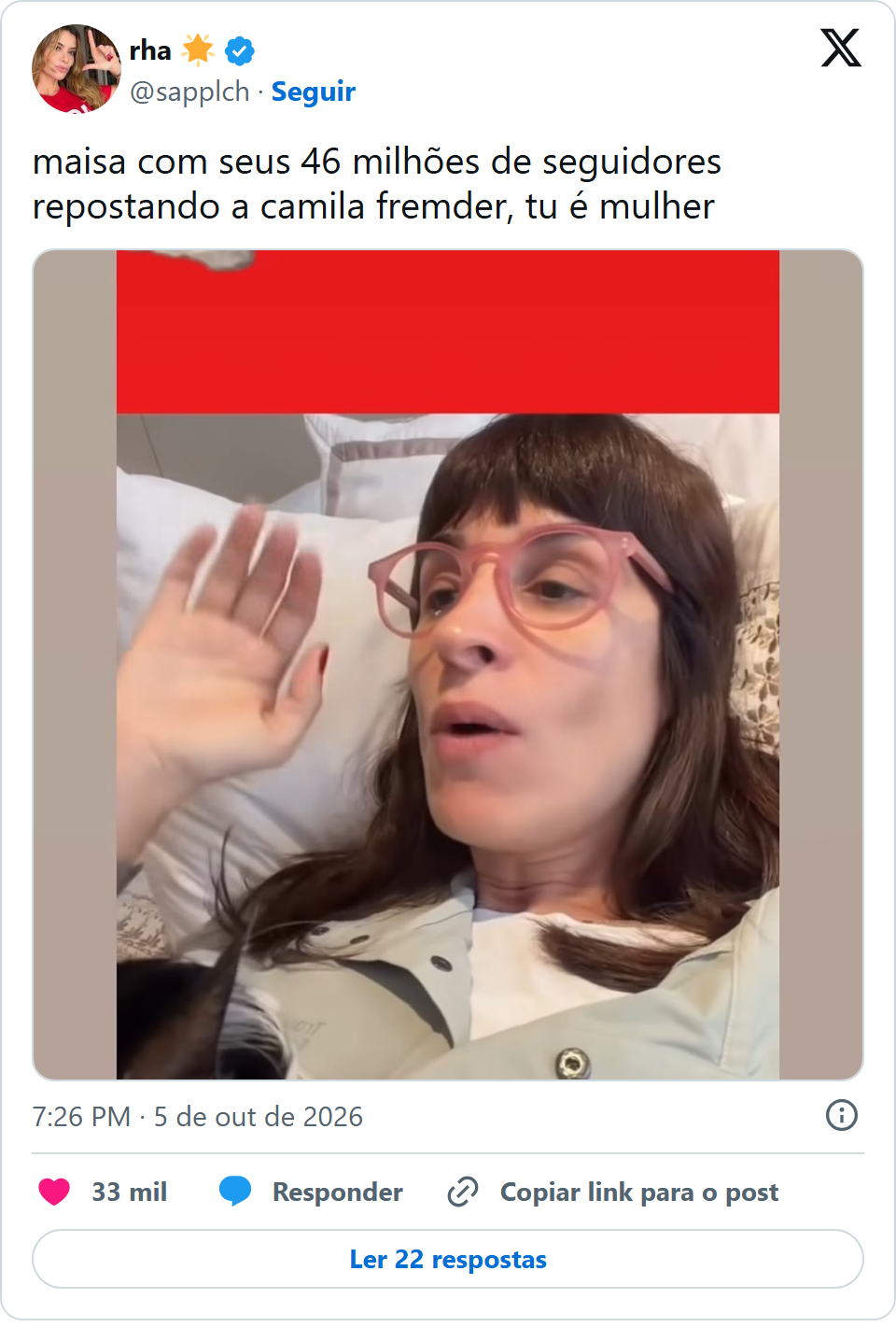 Print arquivado do post de Maisa em 05/10/2026