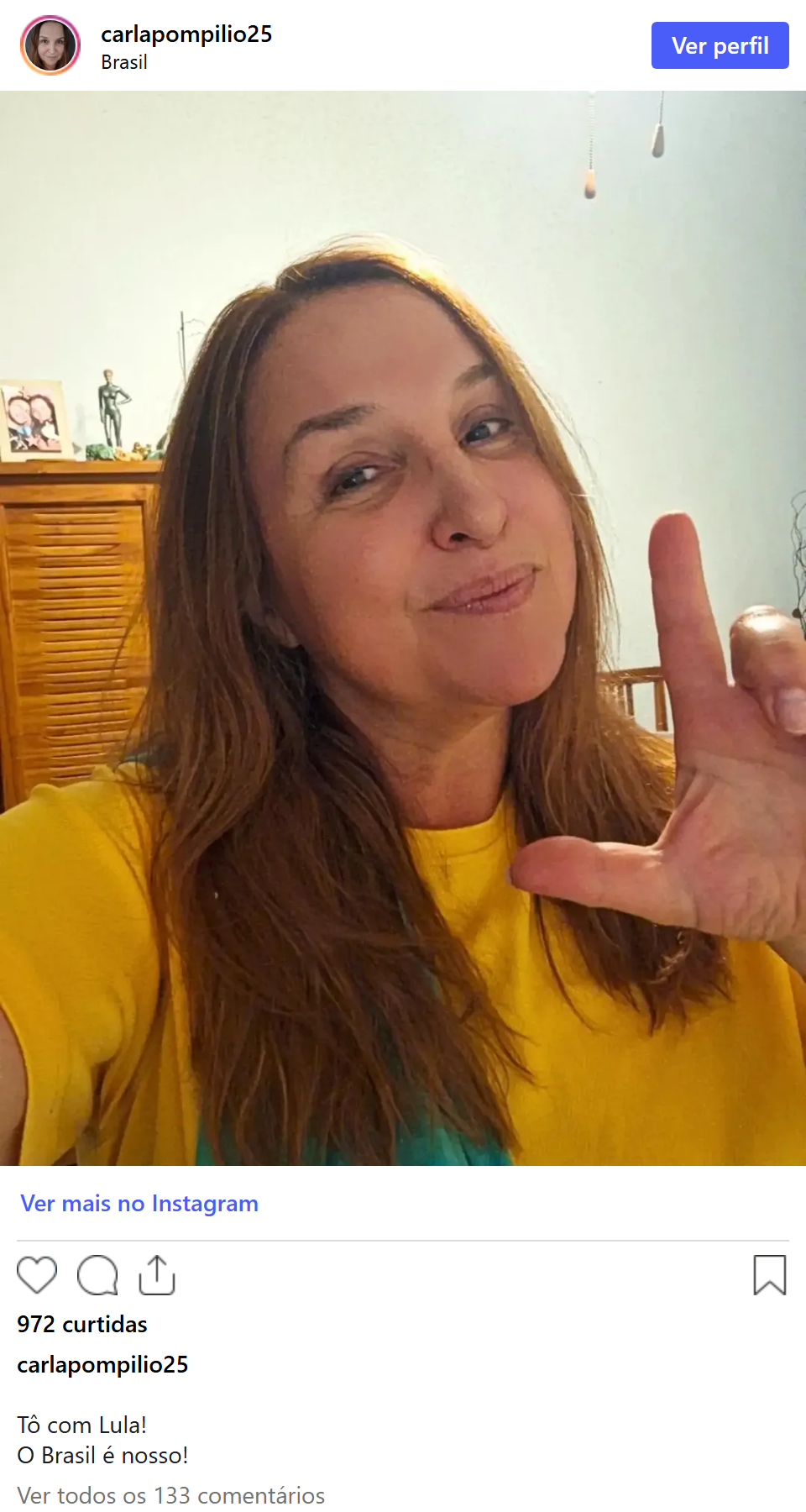 Print arquivado do post de Carla Pompilio em 17/10/2026