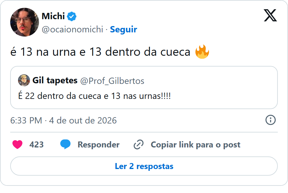 Print arquivado do post de Caio Nomichi em 04/10/2026