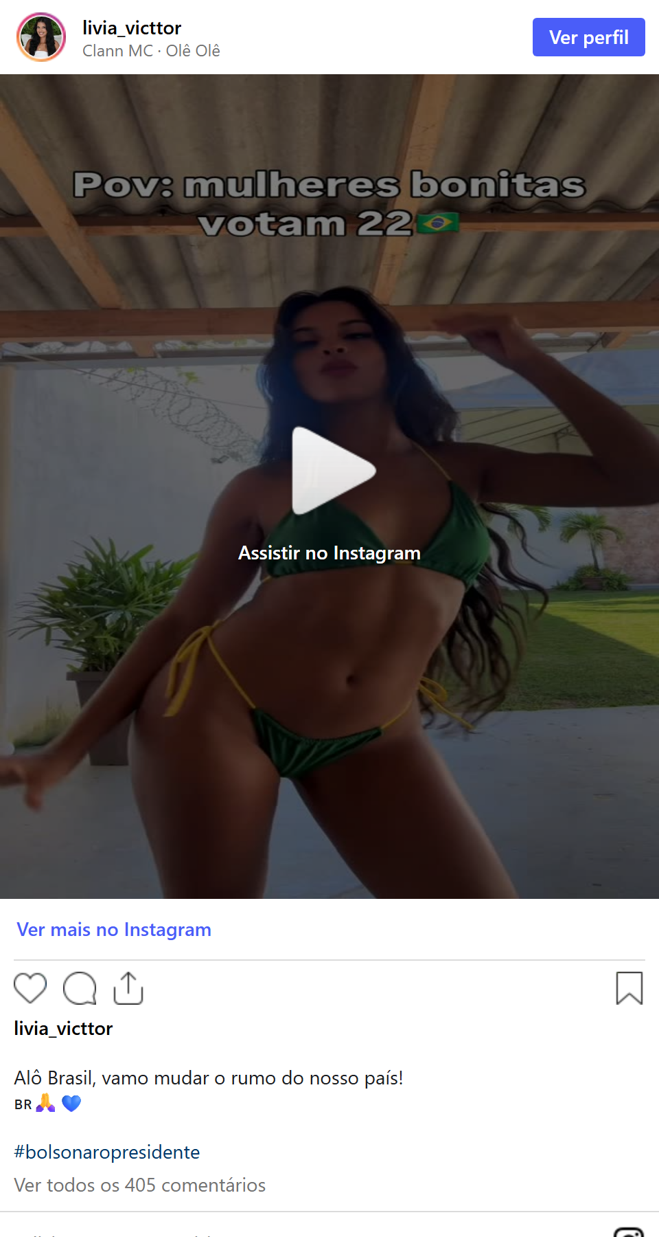Print arquivado do post de Livia Victtor em 17/10/2026