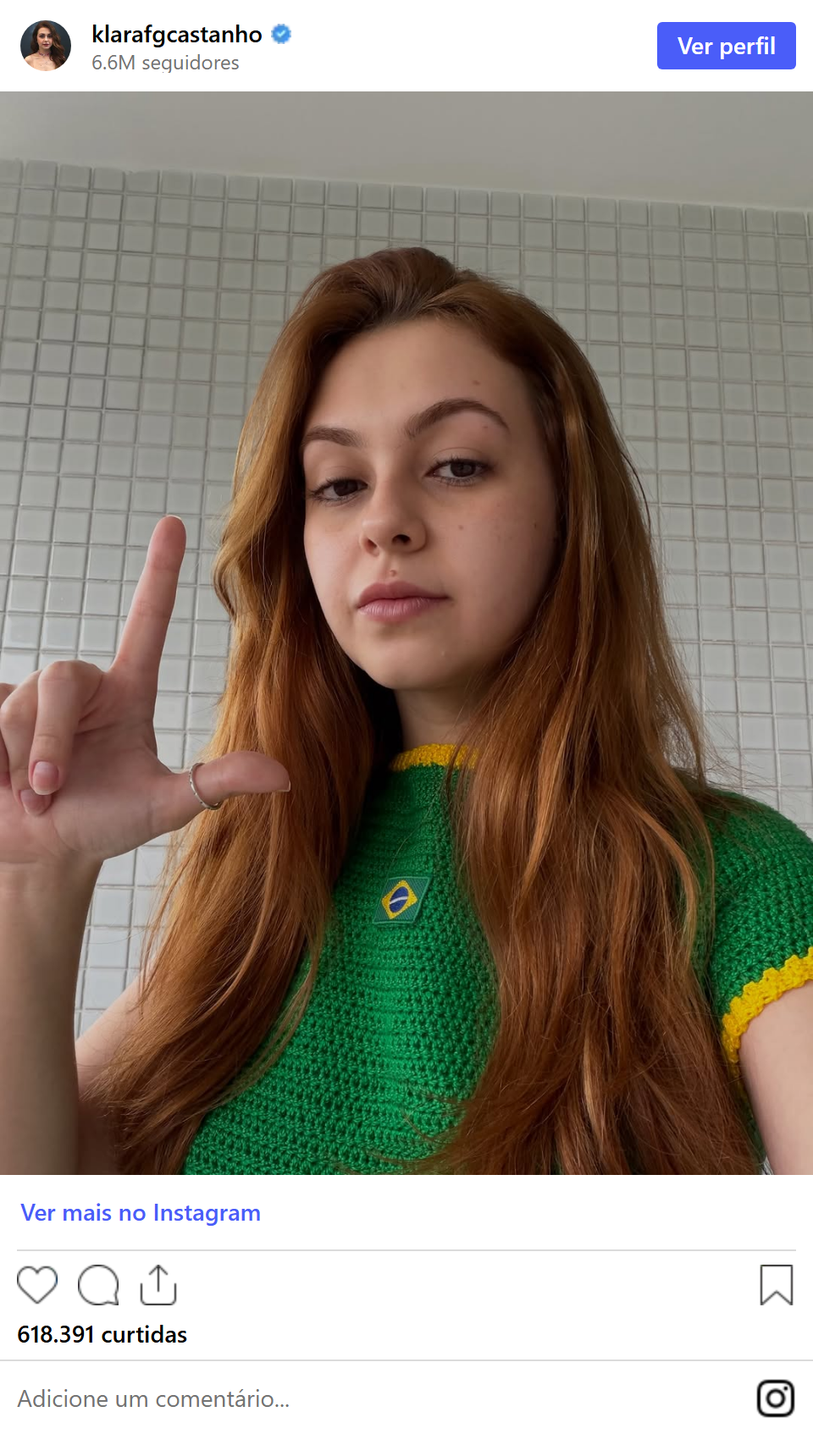 Print arquivado do post de Klara Castanho em 17/10/2026