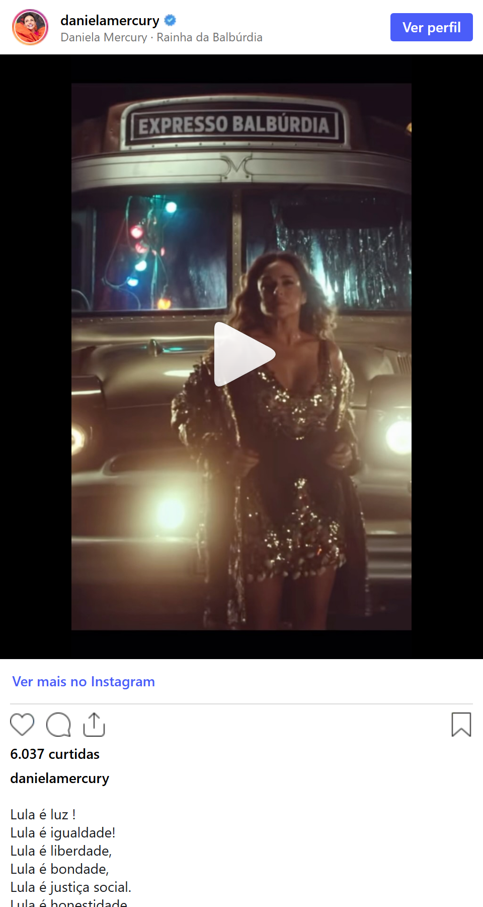 Print arquivado do post de Daniela Mercury em 05/10/2026
