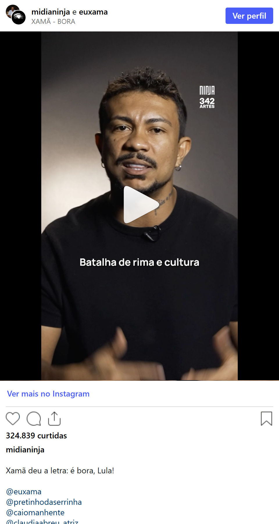 Print arquivado do post de Dira Paes em 23/09/2026
