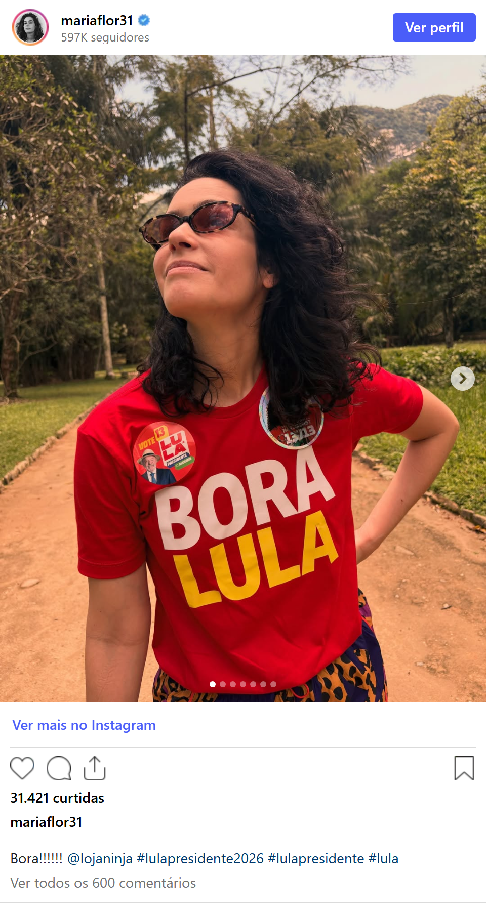 Print arquivado do post de Maria Flor em 04/10/2026