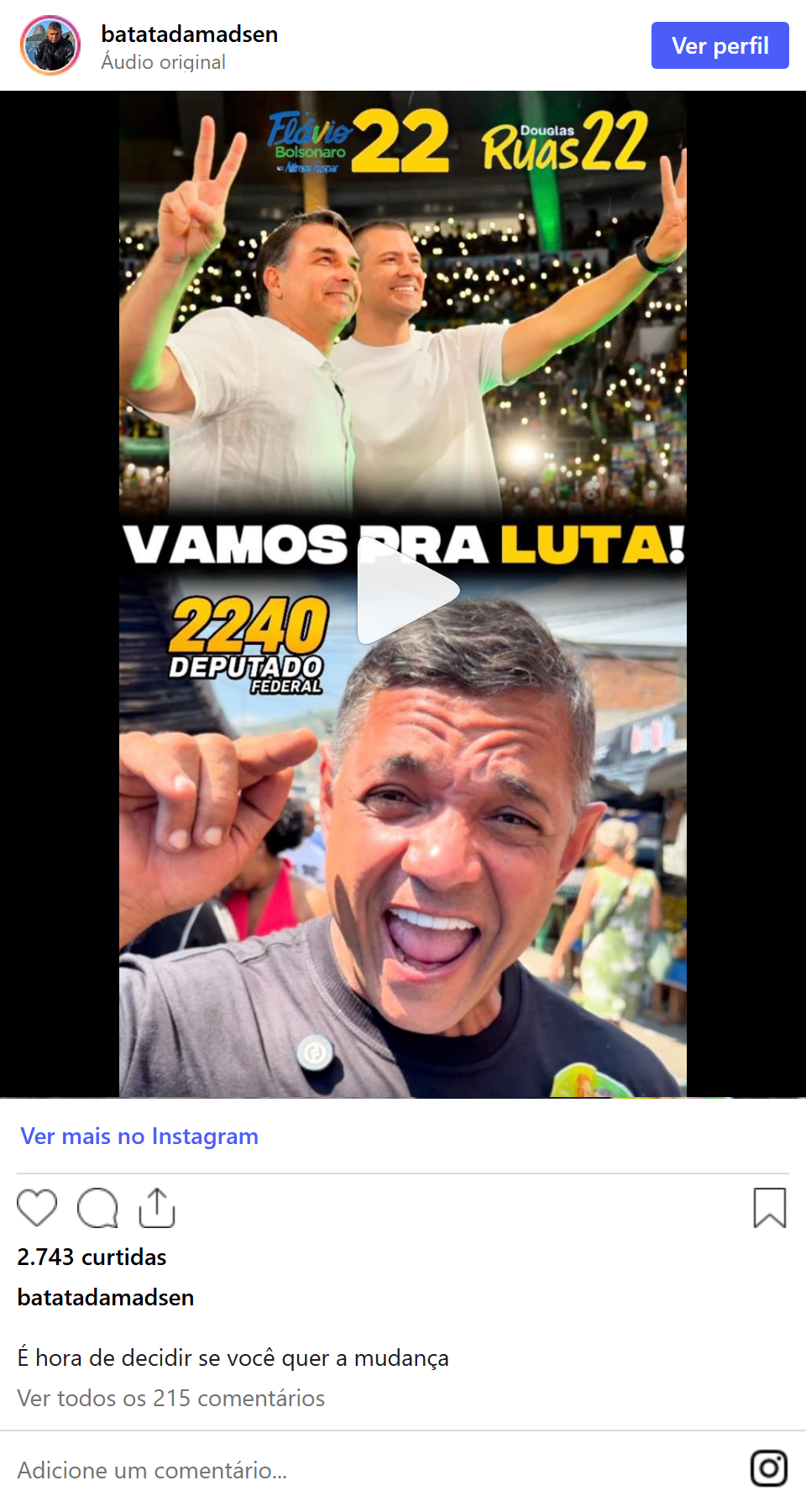 Print arquivado do post de Nei Machado em 28/09/2026