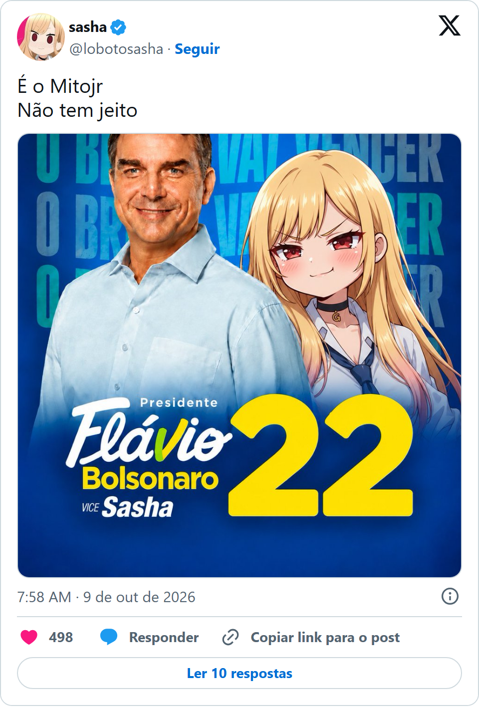 Print arquivado do post de Sasha (lobotosasha) em 09/10/2026