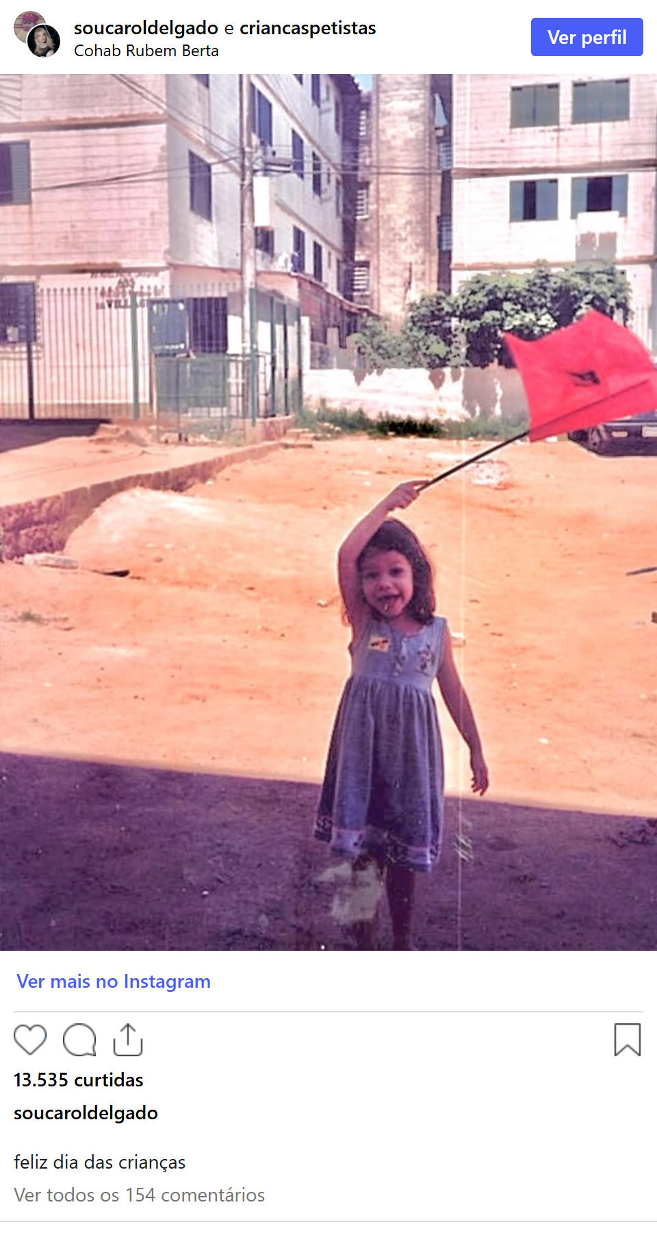 Print arquivado do post de Carol Delgado em 12/10/2026