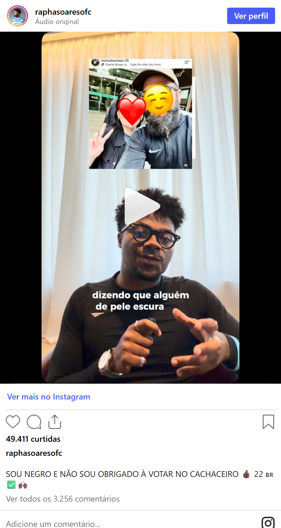 Print arquivado do post de Raphael Soares em 10/10/2026