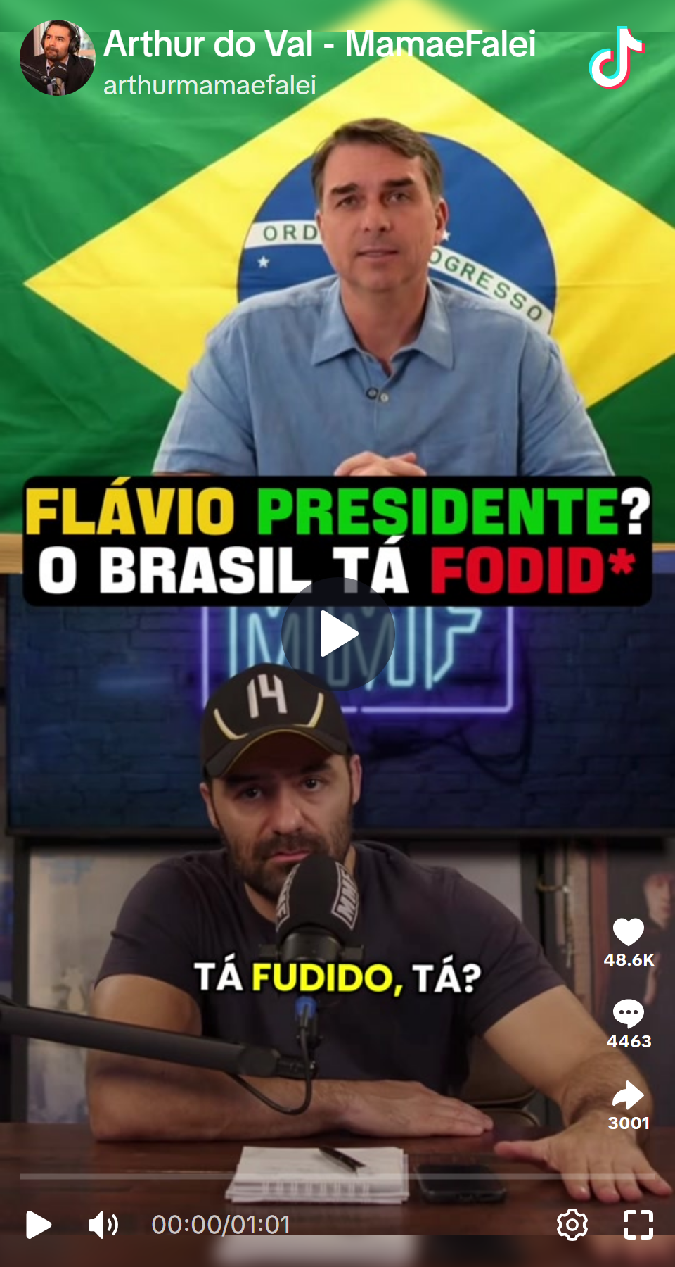 Print arquivado do post de Arthur do Val em 05/10/2026