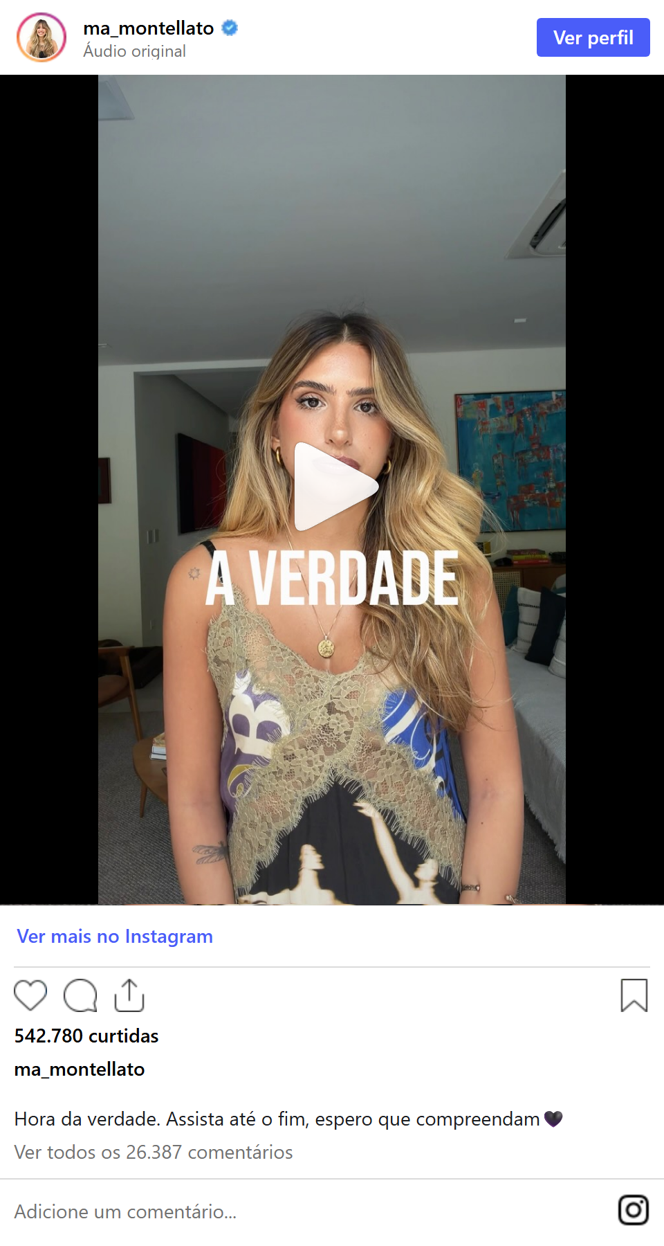 Print arquivado do post de Marcela Montellato em 14/10/2026