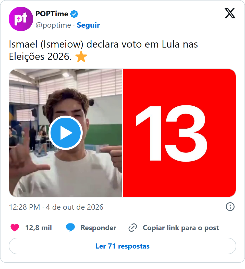 Print arquivado do post de Ismael (Ismeiow) em 04/10/2026