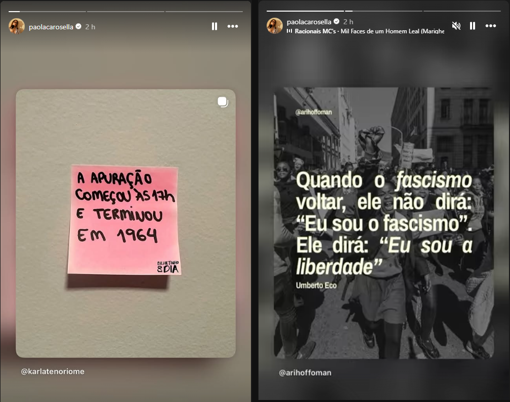 Print arquivado do post de Paola Carosella em 07/10/2026